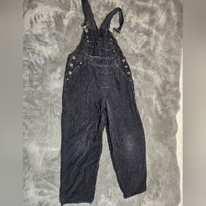 Vintage Squeeze Black Corduroy Overalls
